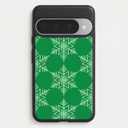Green Giant Snowflakes Christmas Pattern Google Pixel 10 Pro XL Case