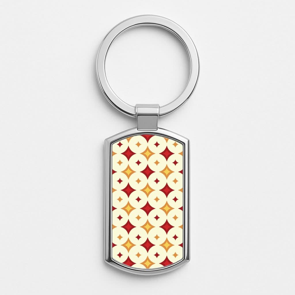 Geometric Christmas Stars Pattern Luxury Keyring