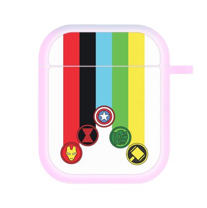 Superhero Team Colourful Symbols  AirPods Case