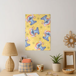 Cute Blue Alien Candycane Christmas Pattern Art Print