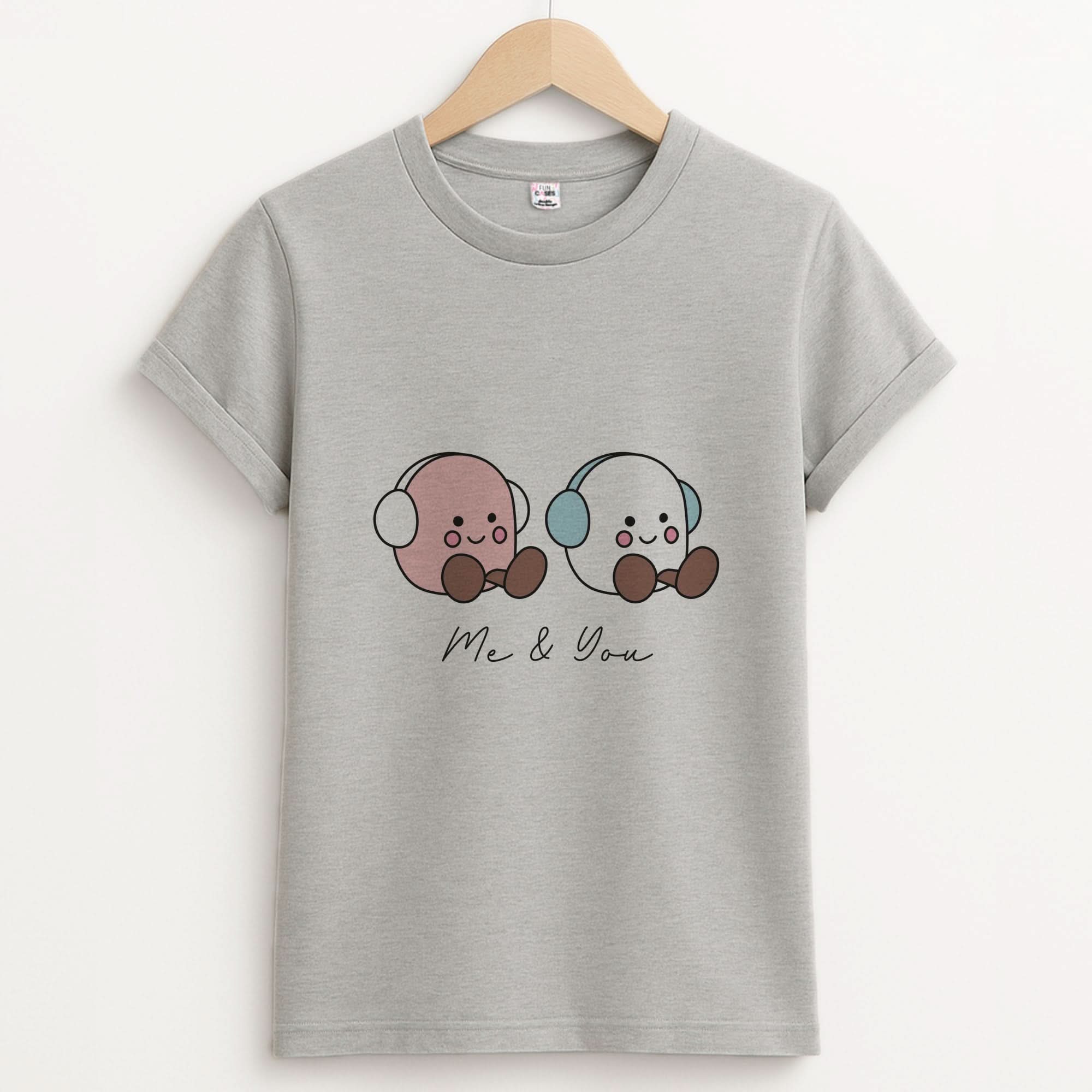Cute Christmas Marshmellow Plushies Unisex Grey T-Shirt