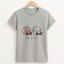 Cute Christmas Marshmellow Plushies Unisex Grey T-Shirt