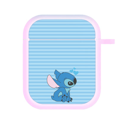 Blue Hearts Alien Blue Valentine's AirPods Case