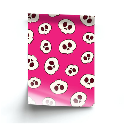 Pink Skulls Pattern Poster