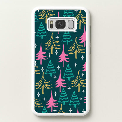 Colourful Sketched Christmas Trees Pattern Galaxy S8 Plus Case