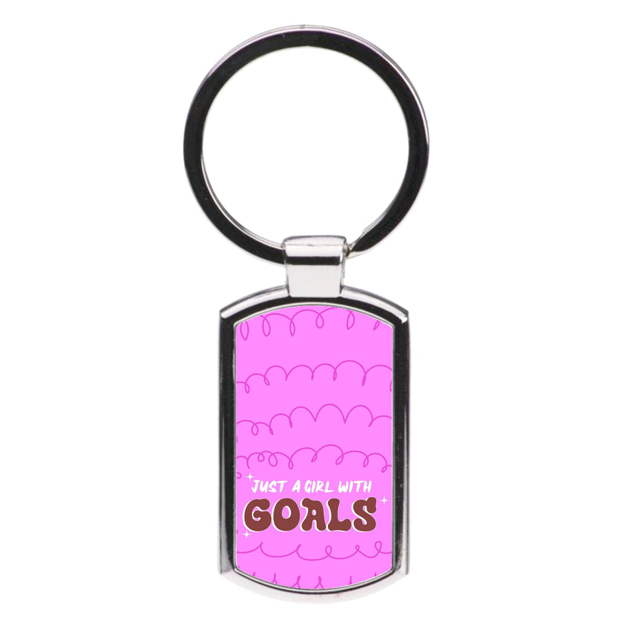 Just A Girl With Goals - Aesthetic Quote Luxury Keyring