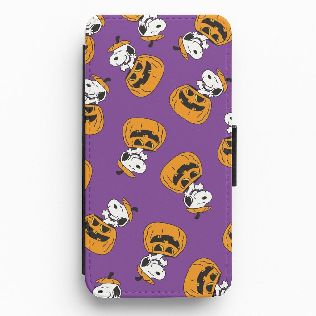Cartoon Beagle Pumpkin Pattern Flip / Wallet Phone Case