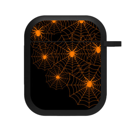 Orange Spider Web  AirPods Case