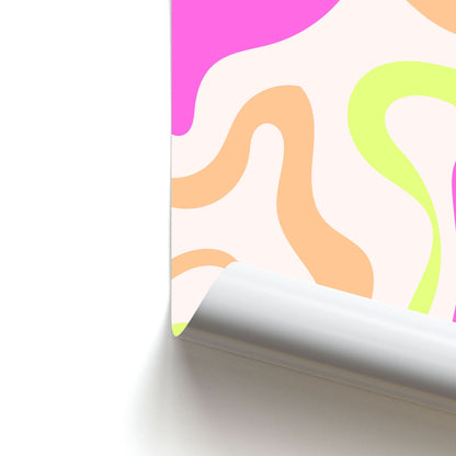 Pastel Shades Psychedelic Pattern Poster