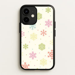 Pastel Snowflakes Pattern iPhone 12 / 12 Pro Case