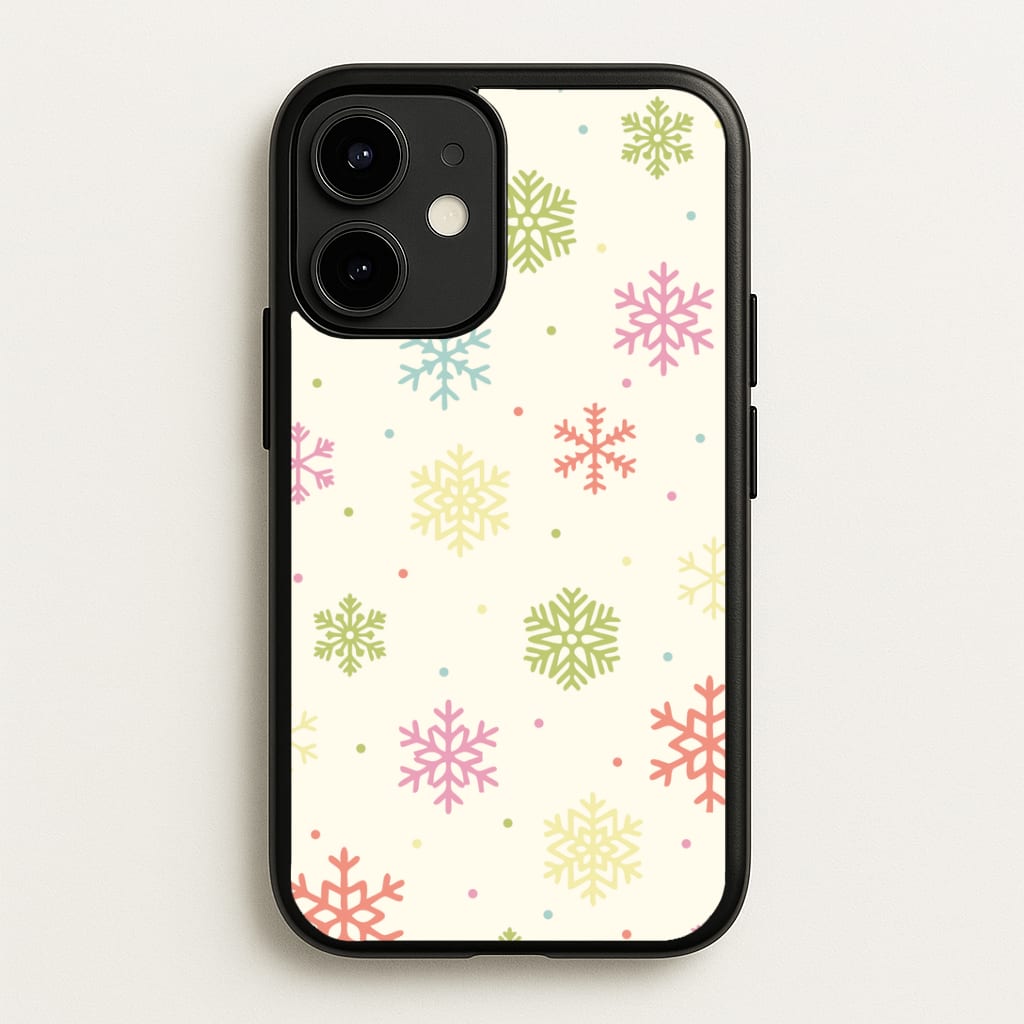 Pastel Snowflakes Pattern iPhone 12 Mini Case