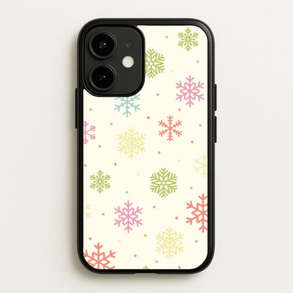 Pastel Snowflakes Pattern iPhone 12 Mini Case