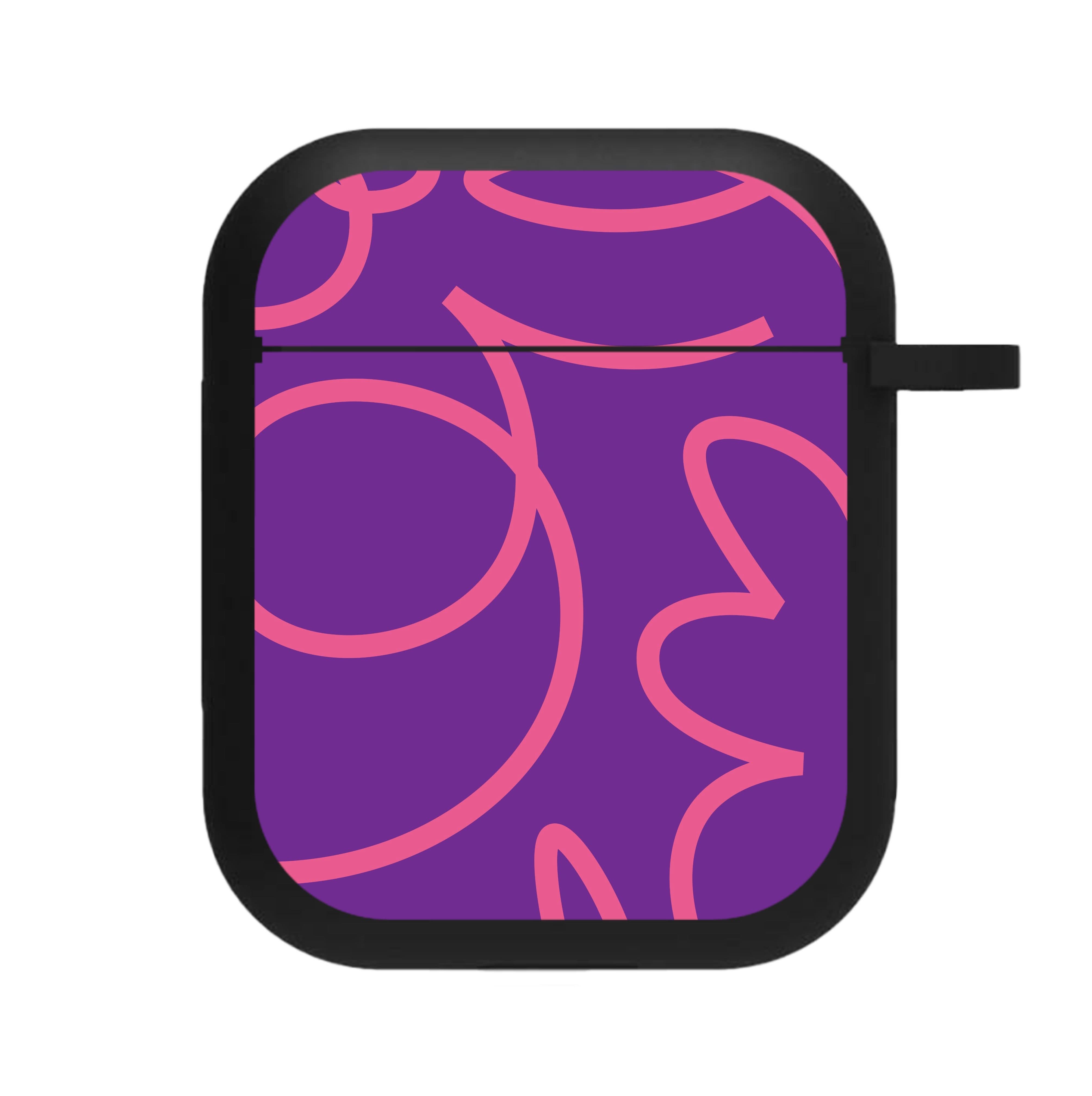 Pink Squiggles Abstract Pattern AirPods Case