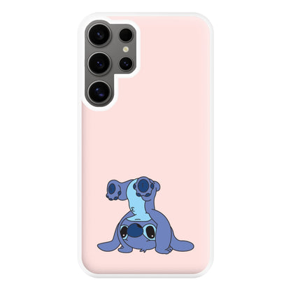 Cute Blue Alien Handstand Galaxy S24 Ultra Case
