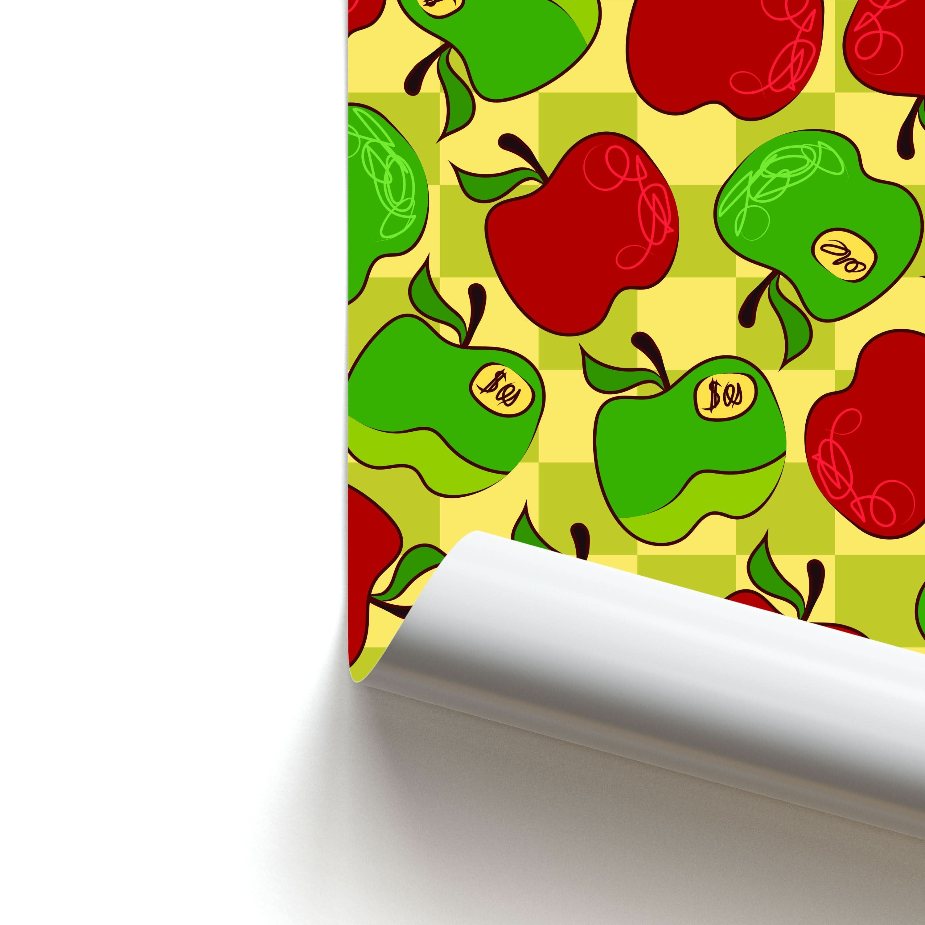 Artsy Apples Pattern Poster