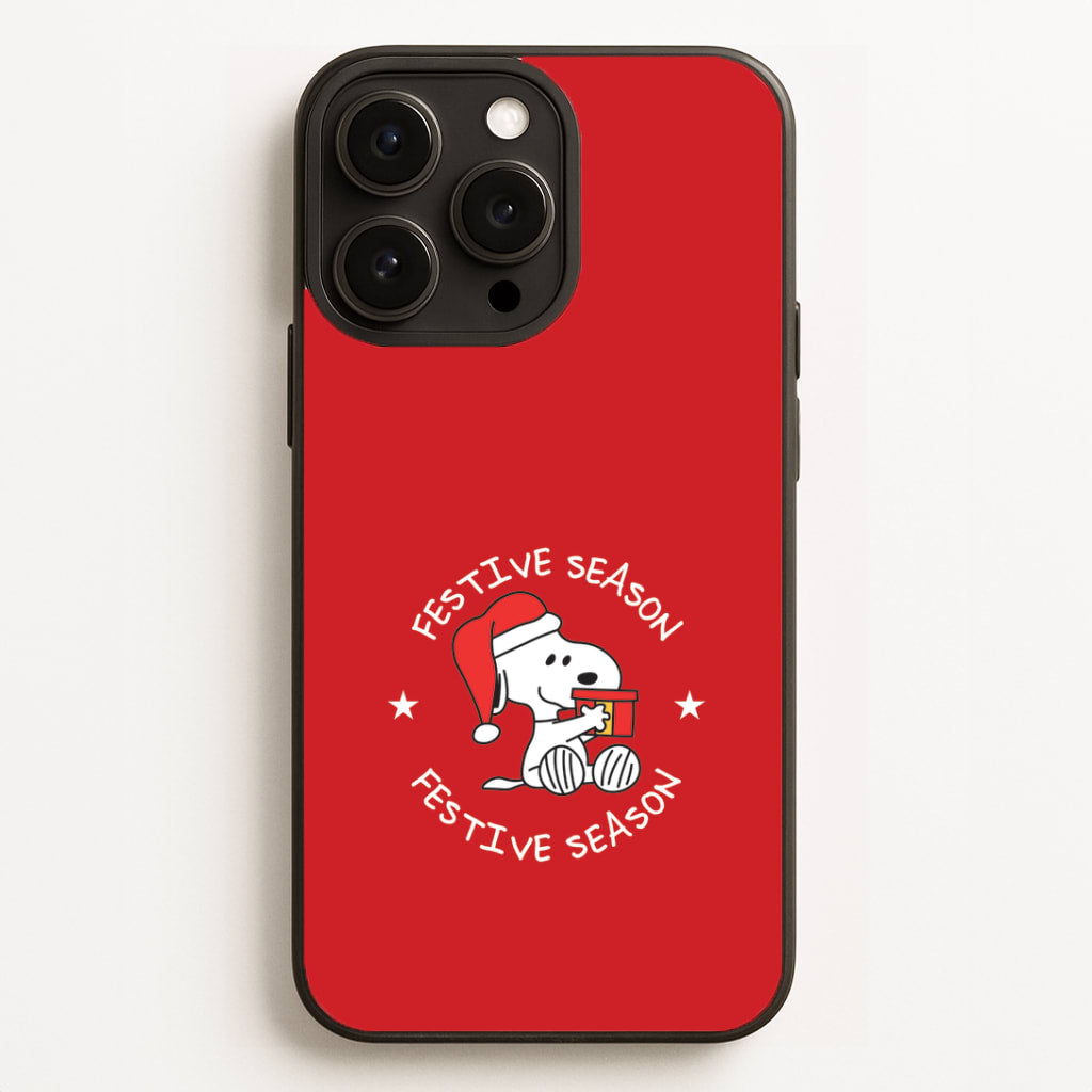 Cartoon Beagle Festive Season iPhone 16 Pro Max Case