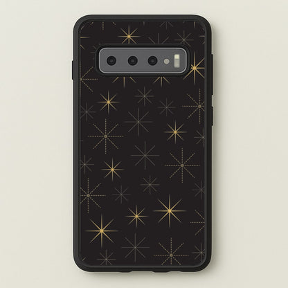 Christmas Gold Stars Pattern Galaxy S10 Case