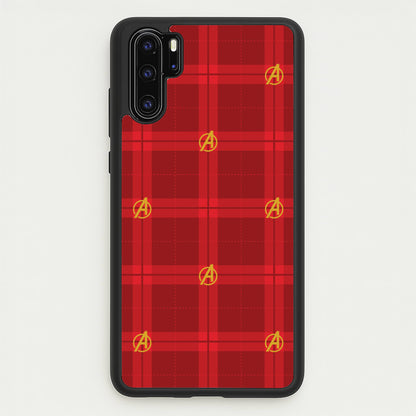 Superhero Team Red Tartan Pattern Huawei P30 Pro Case