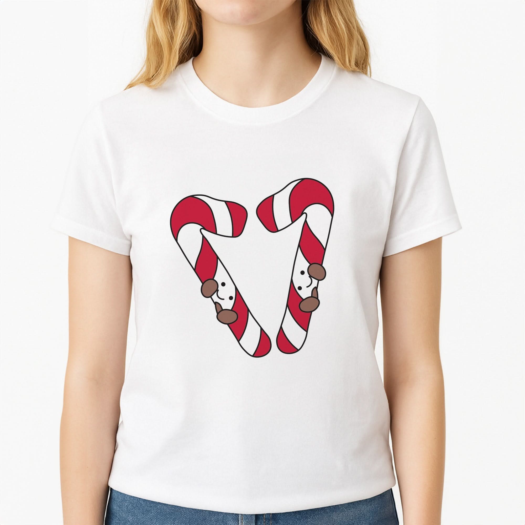 Christmas Candycane Plushies Womens T-Shirt