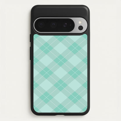 Light Cyan Tartan Christmas Pattern Google Pixel 9 Pro XL Case