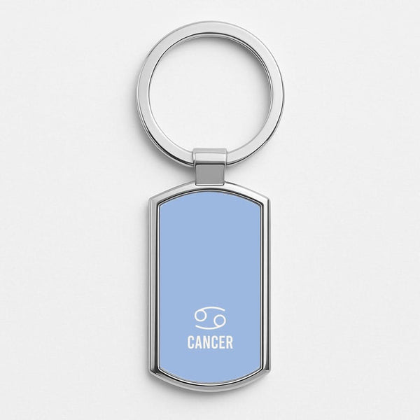 Cancer Pastel Zodiac Silver Metal Keyring