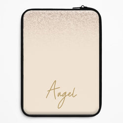 Peach Glitter Personalised Name Universal Laptop Sleeve