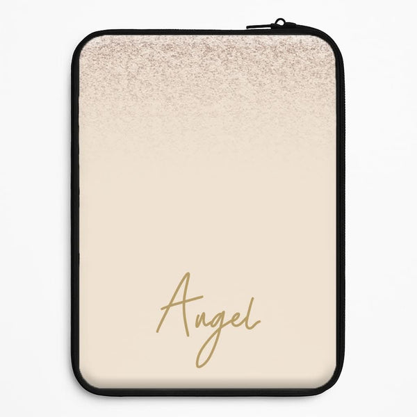Peach Glitter Personalised Name Universal Laptop Sleeve