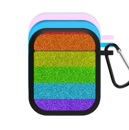 Rainbow Glitter AirPods Case