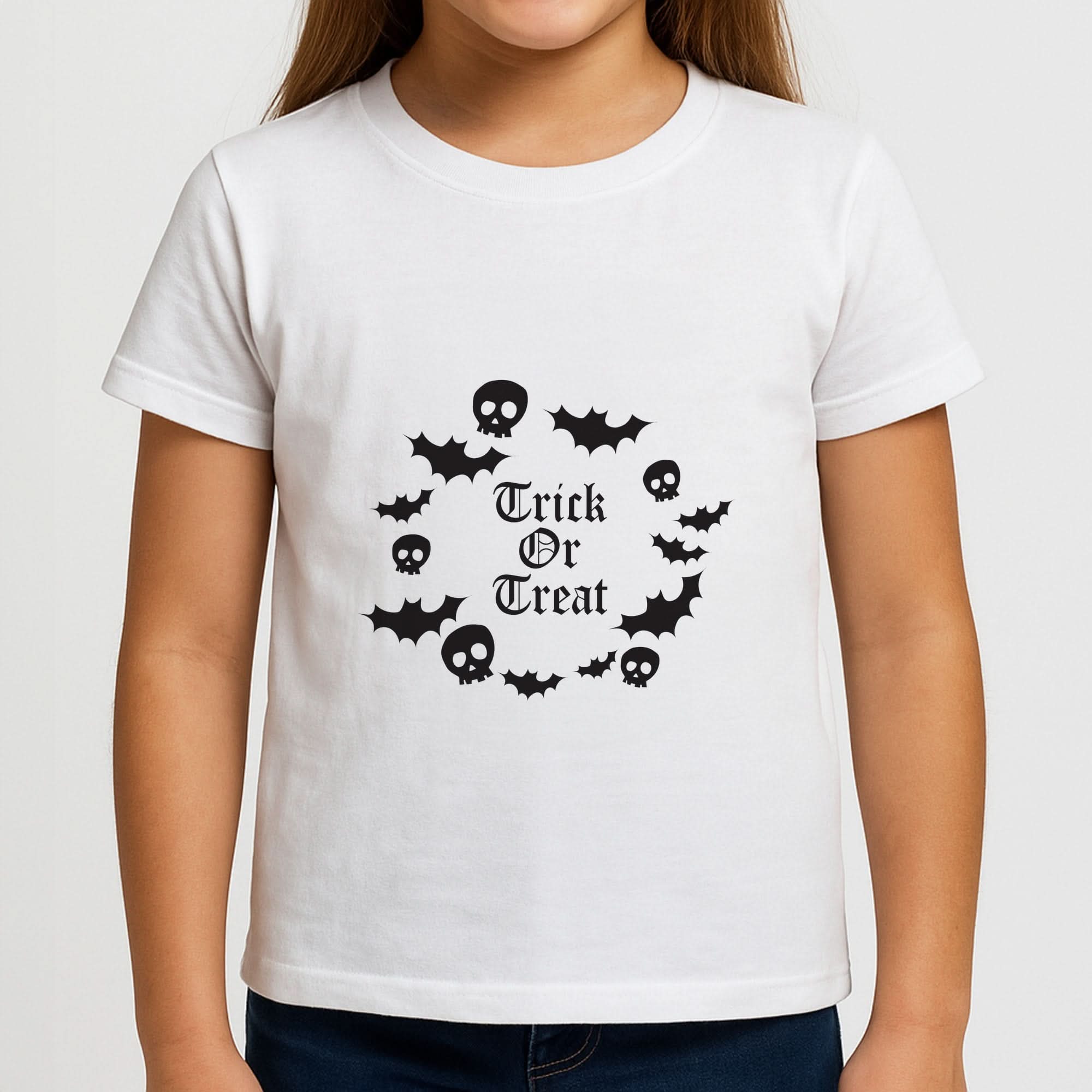 Trick Or Treat Wreath Girls T-Shirt