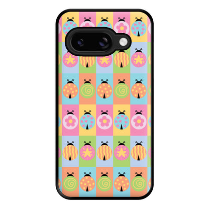 Cartoon Ladybugs Colourful Pattern Google Pixel 9a Case