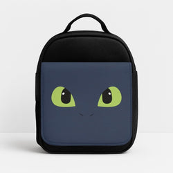 Black Fury Dragon Face Insulated Lunch Bag