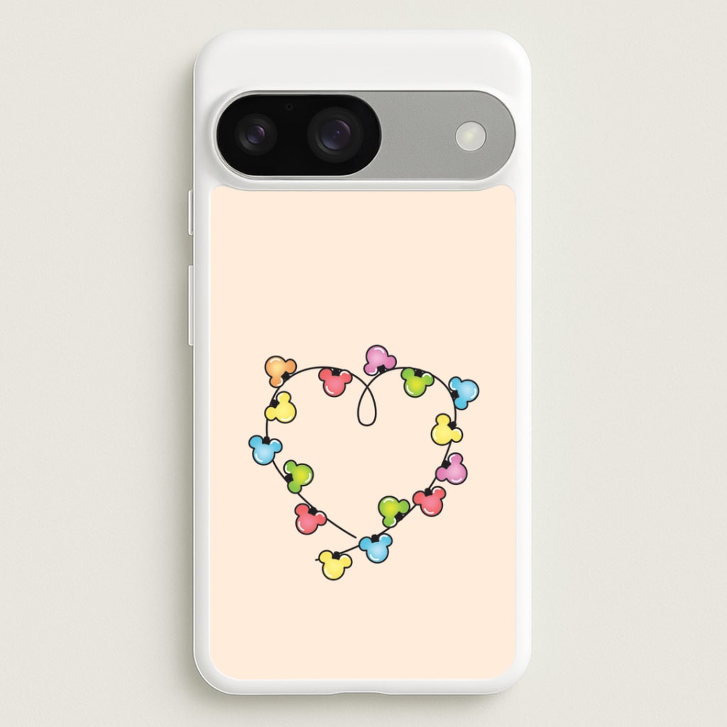 Cartoon Mouse Christmas Fairylights Heart Google Pixel 9 / 9 Pro Case