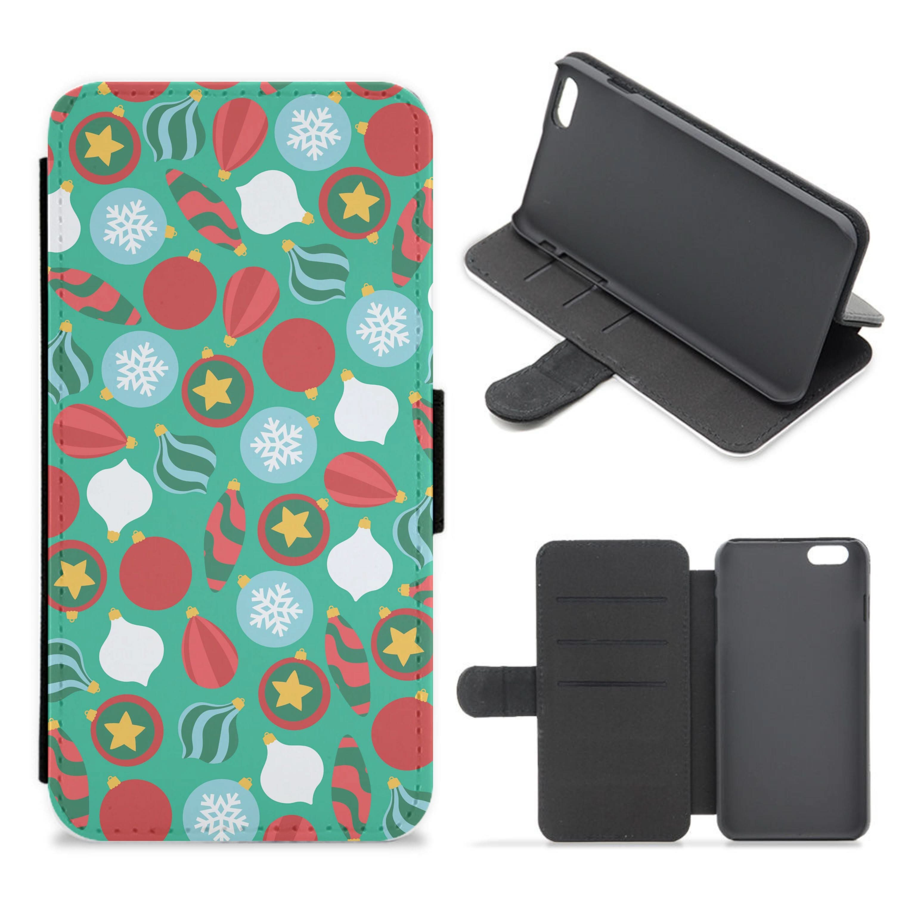 Bauble Pattern Flip / Wallet Phone Case