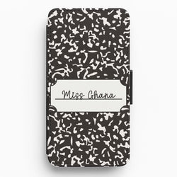 Personalised School Notebook Flip / Wallet Phone Case