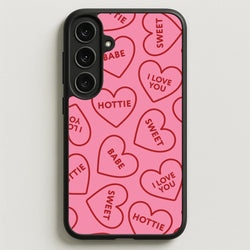 Quote Love Hearts Pattern Galaxy S25FE Case