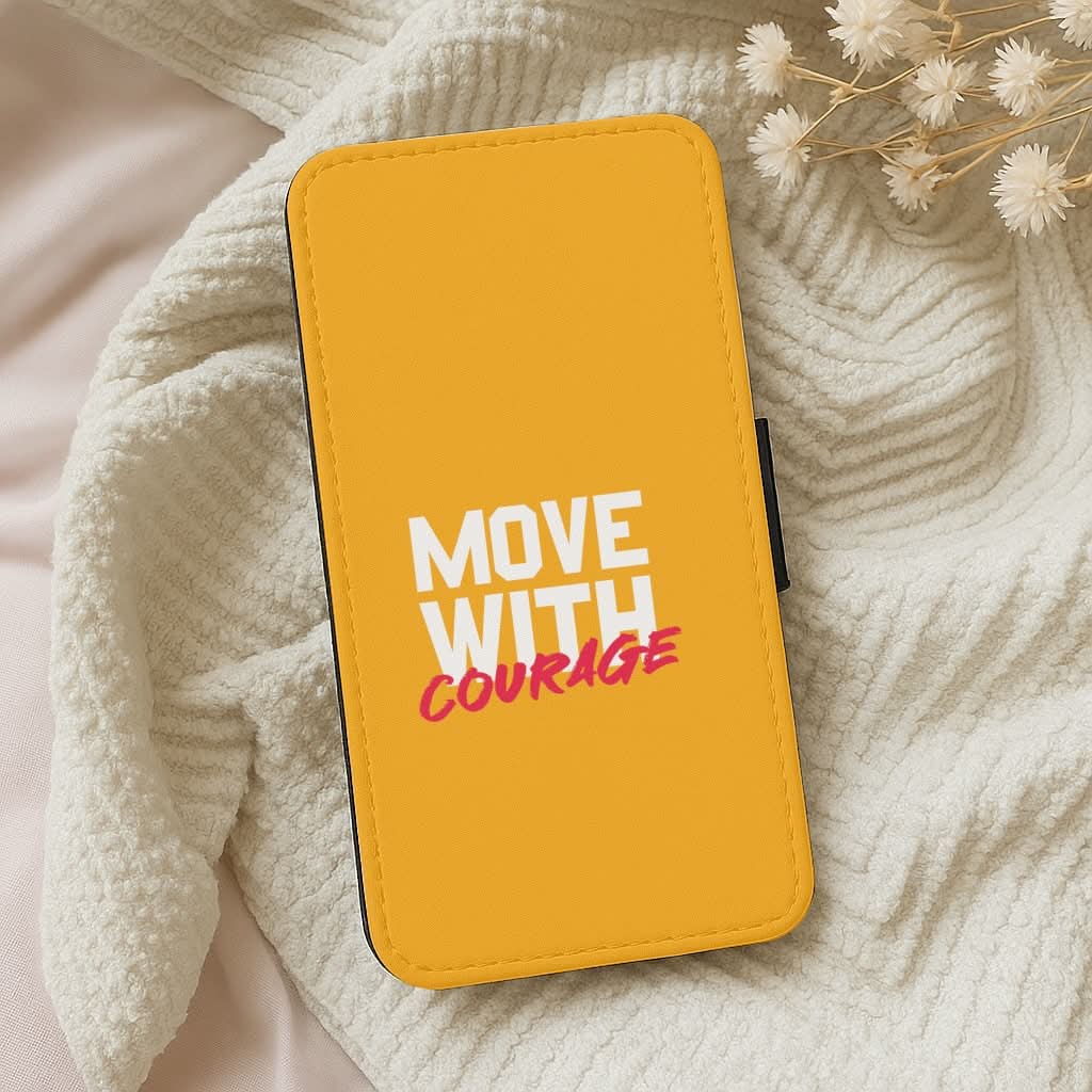 Move With Courage Leather Phone Case