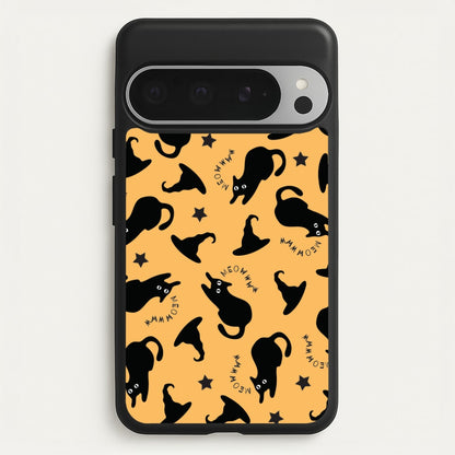 Black Cat And Hats Pattern Google Pixel 9 Pro XL Case