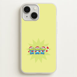 Cute Green Aliens Candycane iPhone 13 Mini Case
