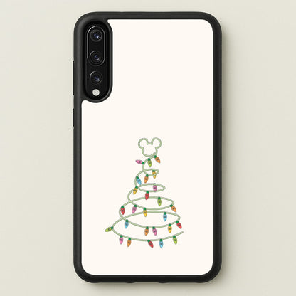 Cartoon Mouse Christmas Tree Lights Huawei P20 Pro Case