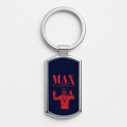 Max Blue And Red Silver Metal Keyring