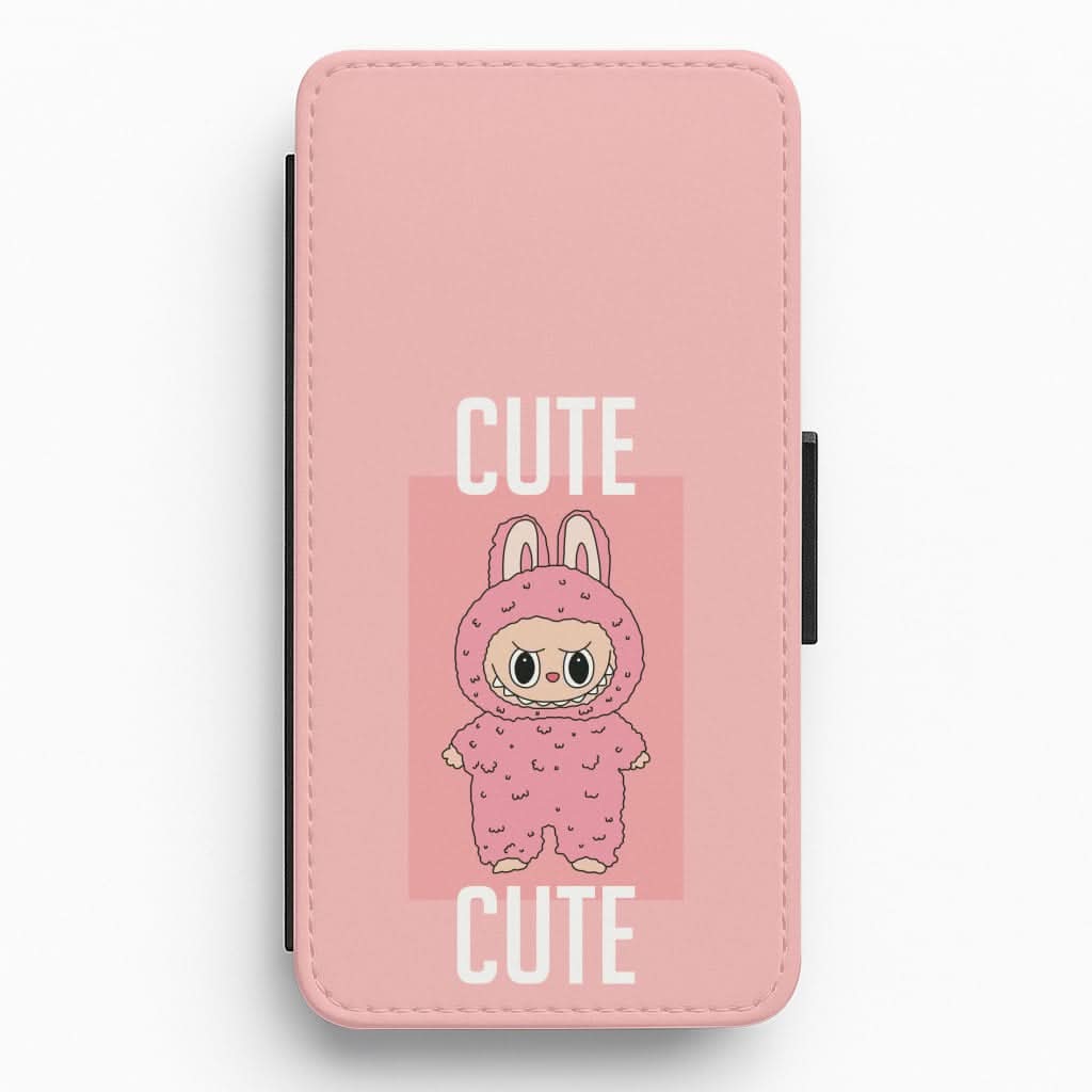 Cute Pink Monster Flip / Wallet Phone Case