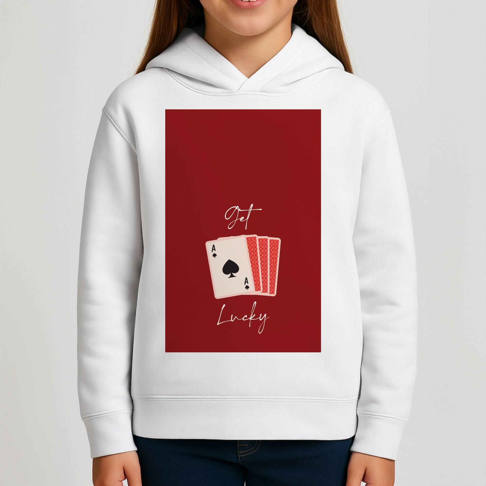 Get Lucky Set Of Cards Girls Hoodie