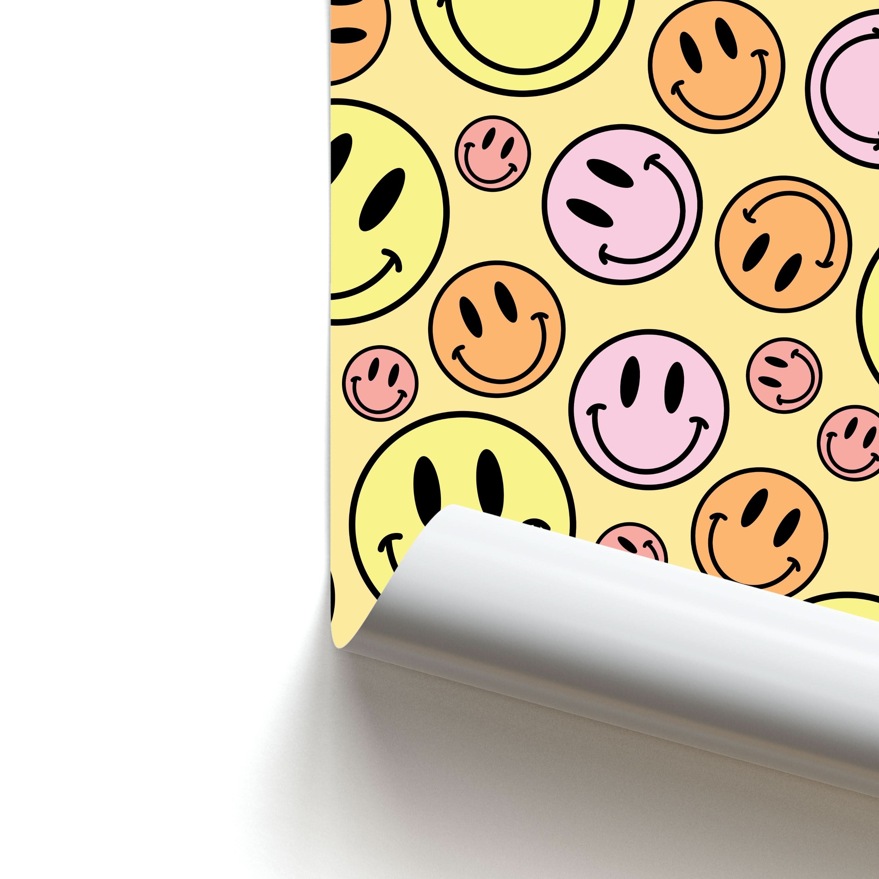 Retro Smileys Pattern Poster