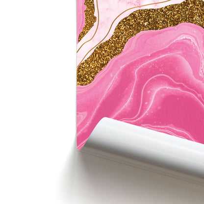 Marble Rock Veins And Glitter Poster