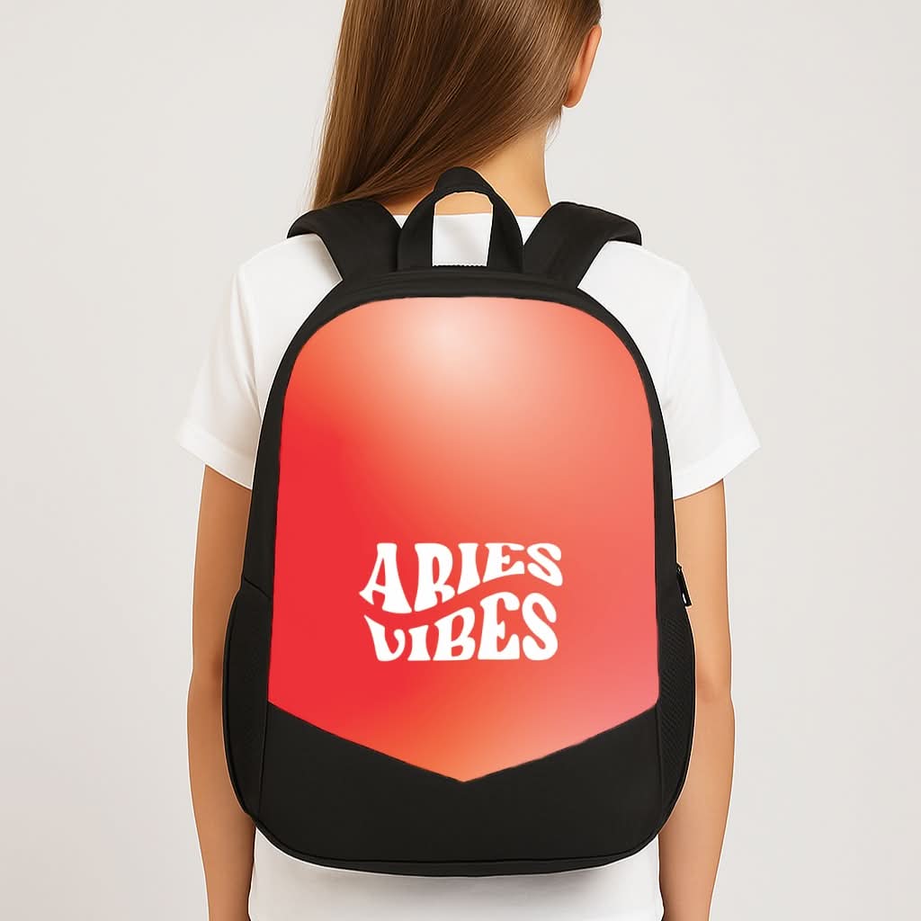 Aries Vibes Gradient Zodiac School Bag