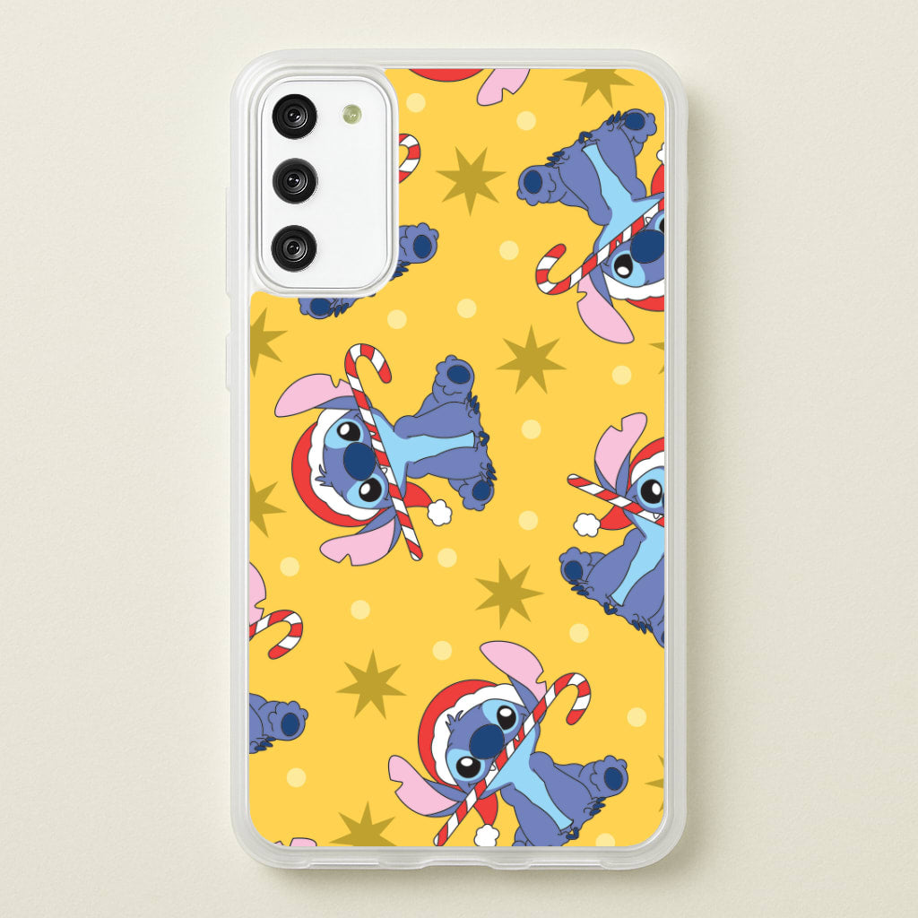 Cute Blue Alien Candycane Christmas Pattern Galaxy A41 Case