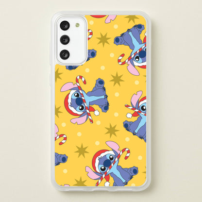 Cute Blue Alien Candycane Christmas Pattern Galaxy A41 Case