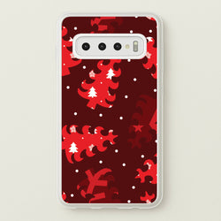 Wrapping Paper Christmas Tree Pattern Galaxy S10 Plus Case