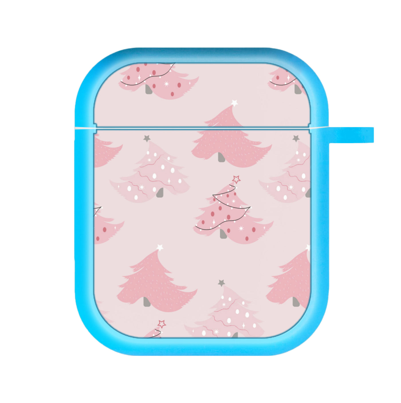 Pink Christmas Tree Pattern AirPods Case