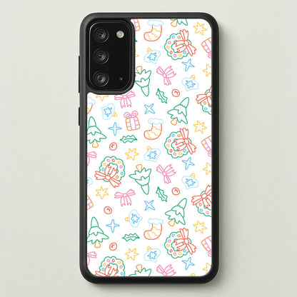 Neon Christmas Icons Pattern II Galaxy Note 20 Case